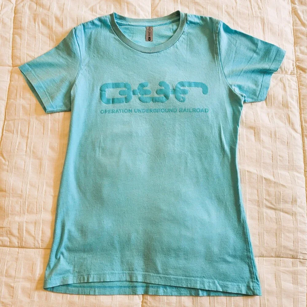 O.U.R. (Operation Underground Railroad) Womens Logo Crew Tee Cancun Blue-MEDIUM - Picture 6 of 8
